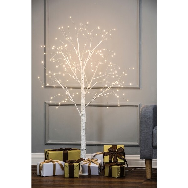 47.24 H Artificial White Blossom Birch Tree Holiday Decoration