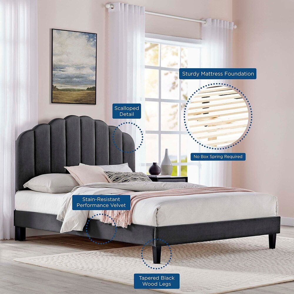 Daisy Performance Velvet Twin Platform Bed