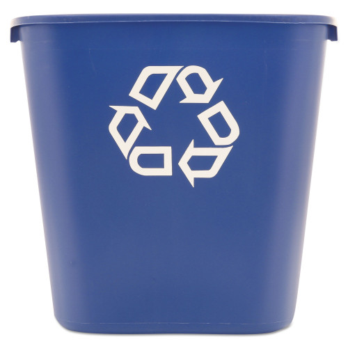 Rubbermaid Commercial Deskside Recycling Container， Medium， 28.13 qt， Plastic， Blue (295673BE)