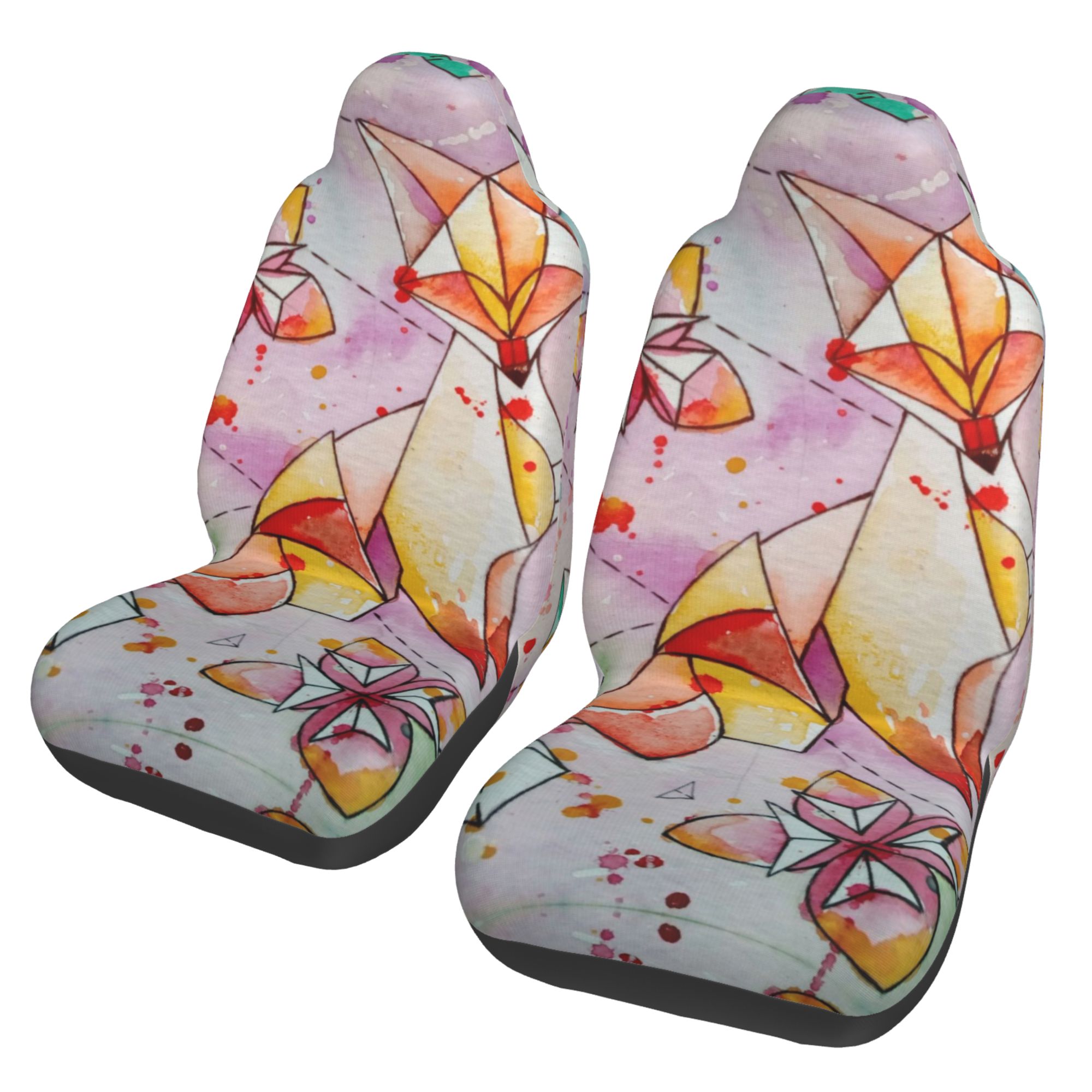 ZICANCN Car Seat Cover Drawing Origami A Fox Car Front Seat Covers Protectors ， Automotive Seat Covers for Cars Trucks Suv