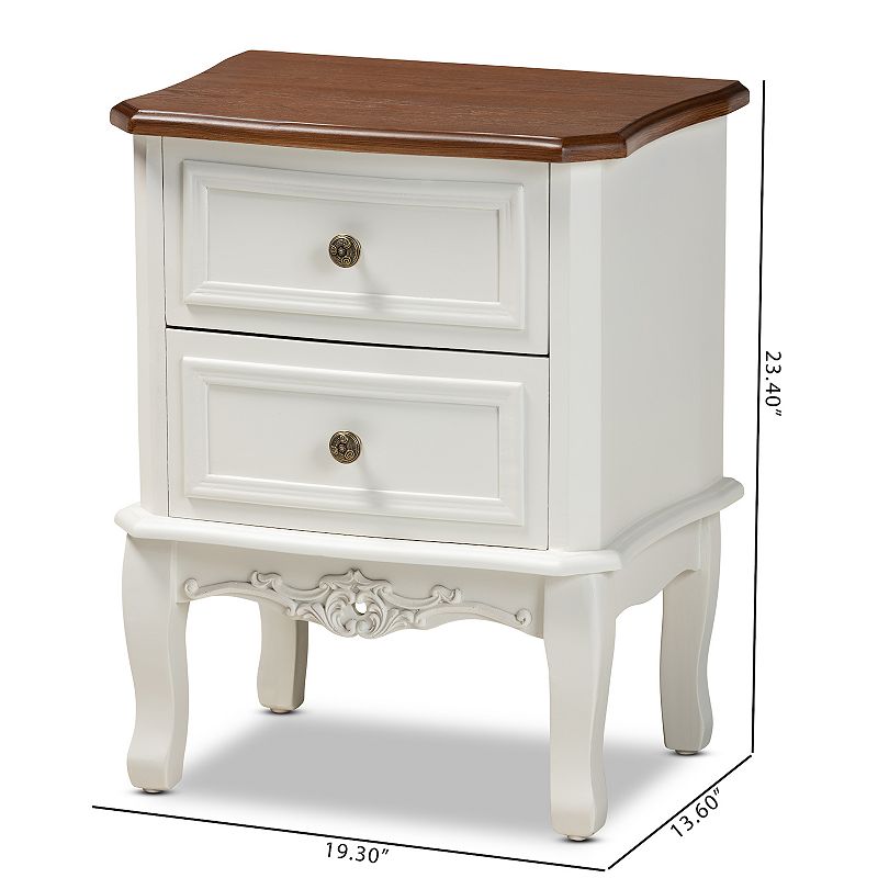 Baxton Studio Darlene White Nightstand