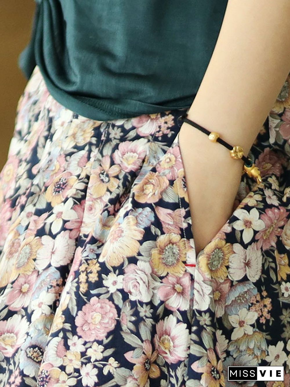 Original Floral Cotton-Blend A-Line Skirt