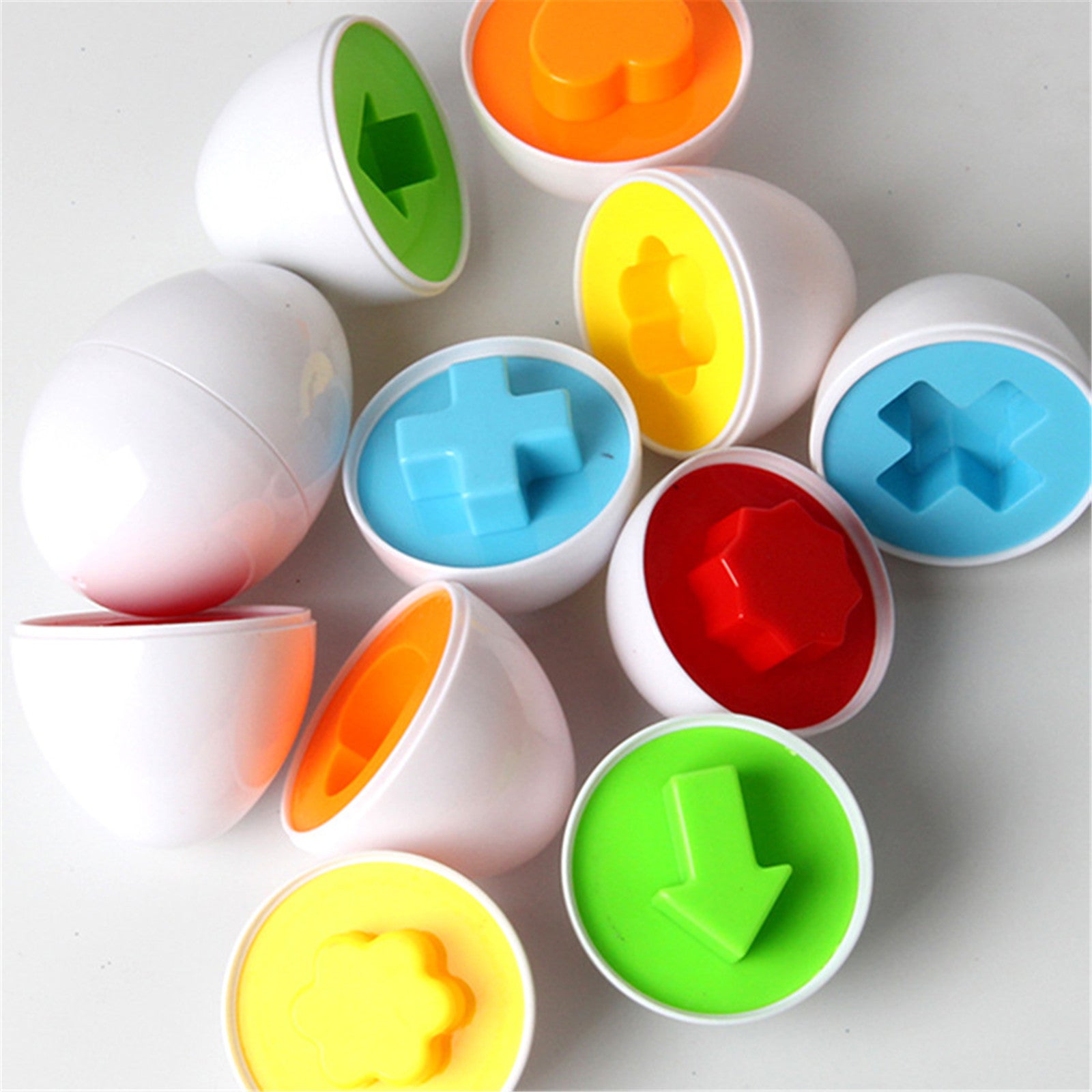 BuleStore 6pcs Early Childhood Education Toys Geometric Pattern Splicing Toy Capsule