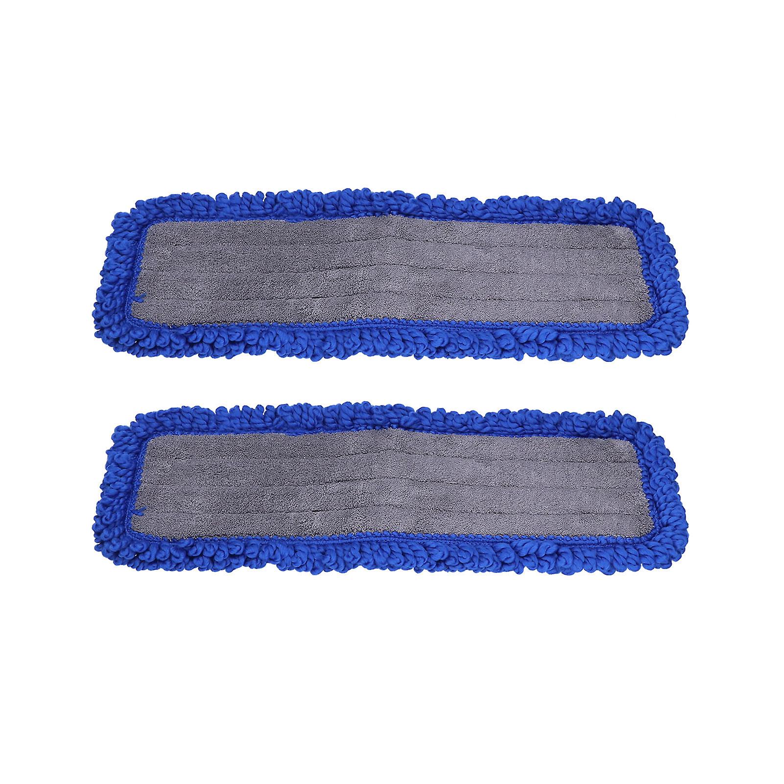 2pcs 19.6in Flat Mop Cloth Fiber Cleaning Mop Cloth Dry Wet Dual Use Mopping Pad For Home