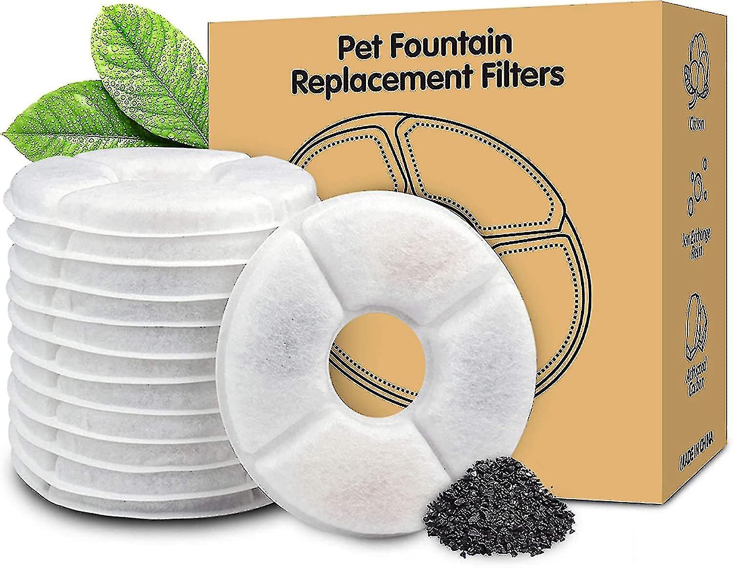 12 Pack Cat Fountain Replacement Filters | Pet Water Fountain Filters | Activated Carbon Filters