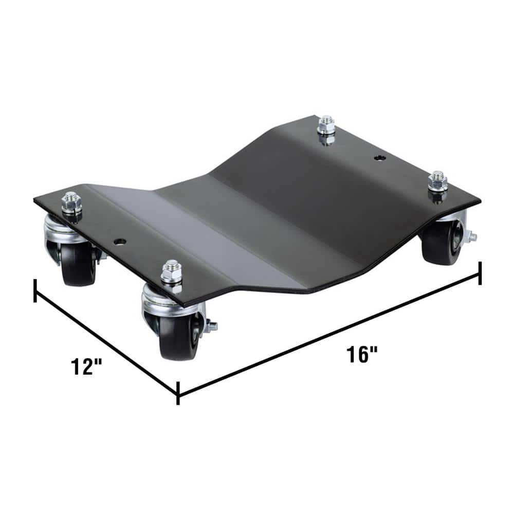 Premium Wheel Dollies - Set of 4 Solid Steel Tire Skates with 3 in. Swivel Casters - 1500 lbs. Capacity (Black) 612222VMH