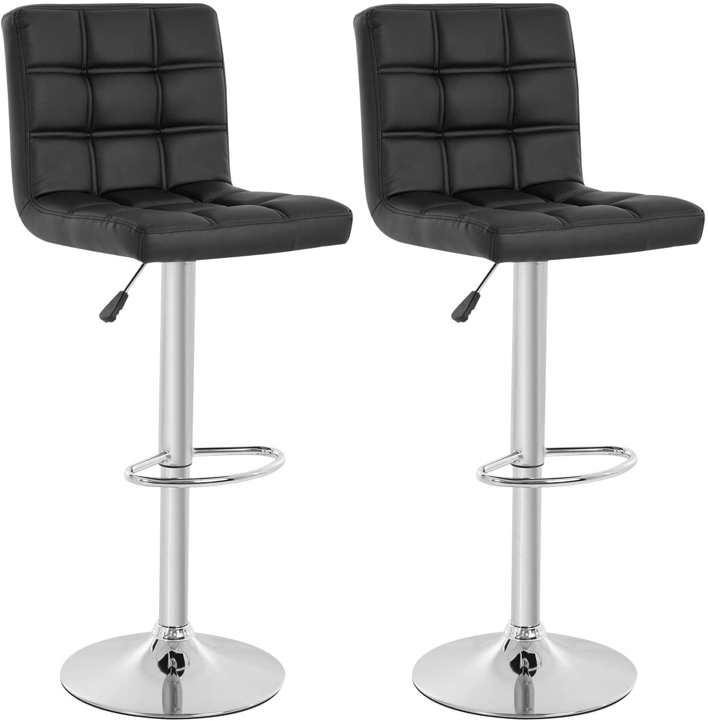 Modern Bar Stool Set Of 2 Barstools Height Adjustable Counter Height Swivel Bar Stool PU Leather Bar Chairs Hydraulic Dining Room Chairs Home Kitchen Stools