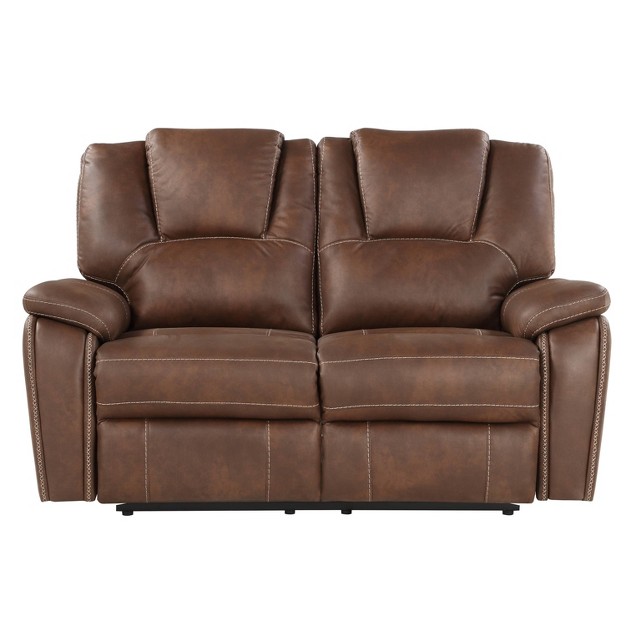 Katrine Manual Reclining Loveseat Brown Steve Silver Co