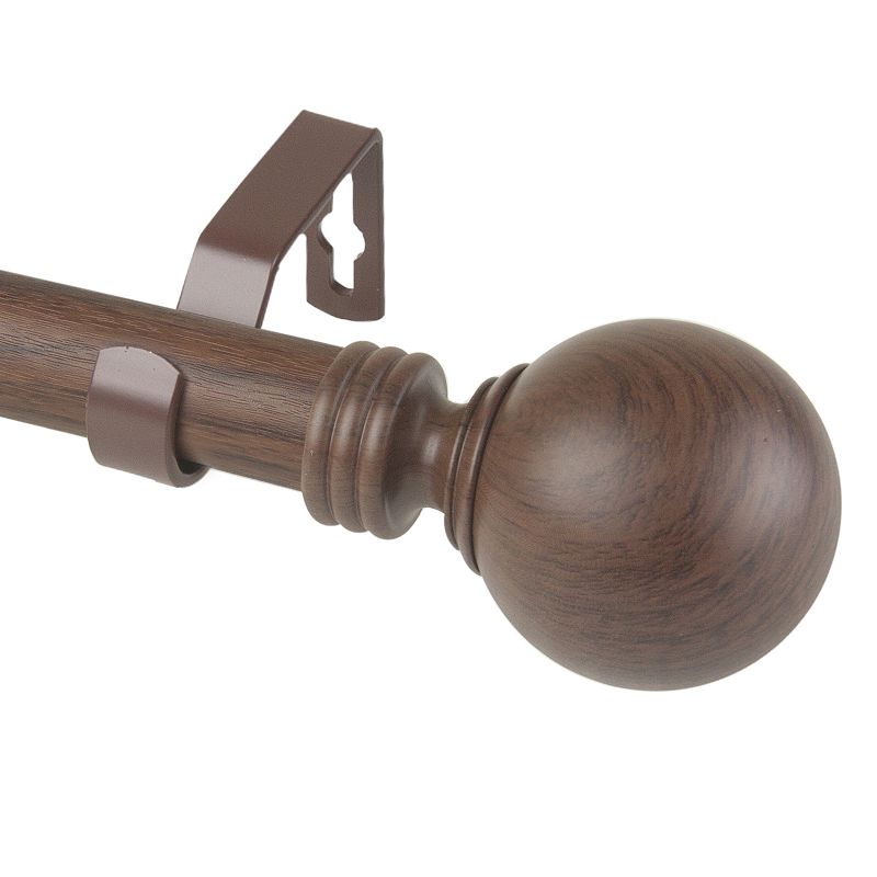 Rod Desyne 1 Globe Faux Wood Curtain Rod