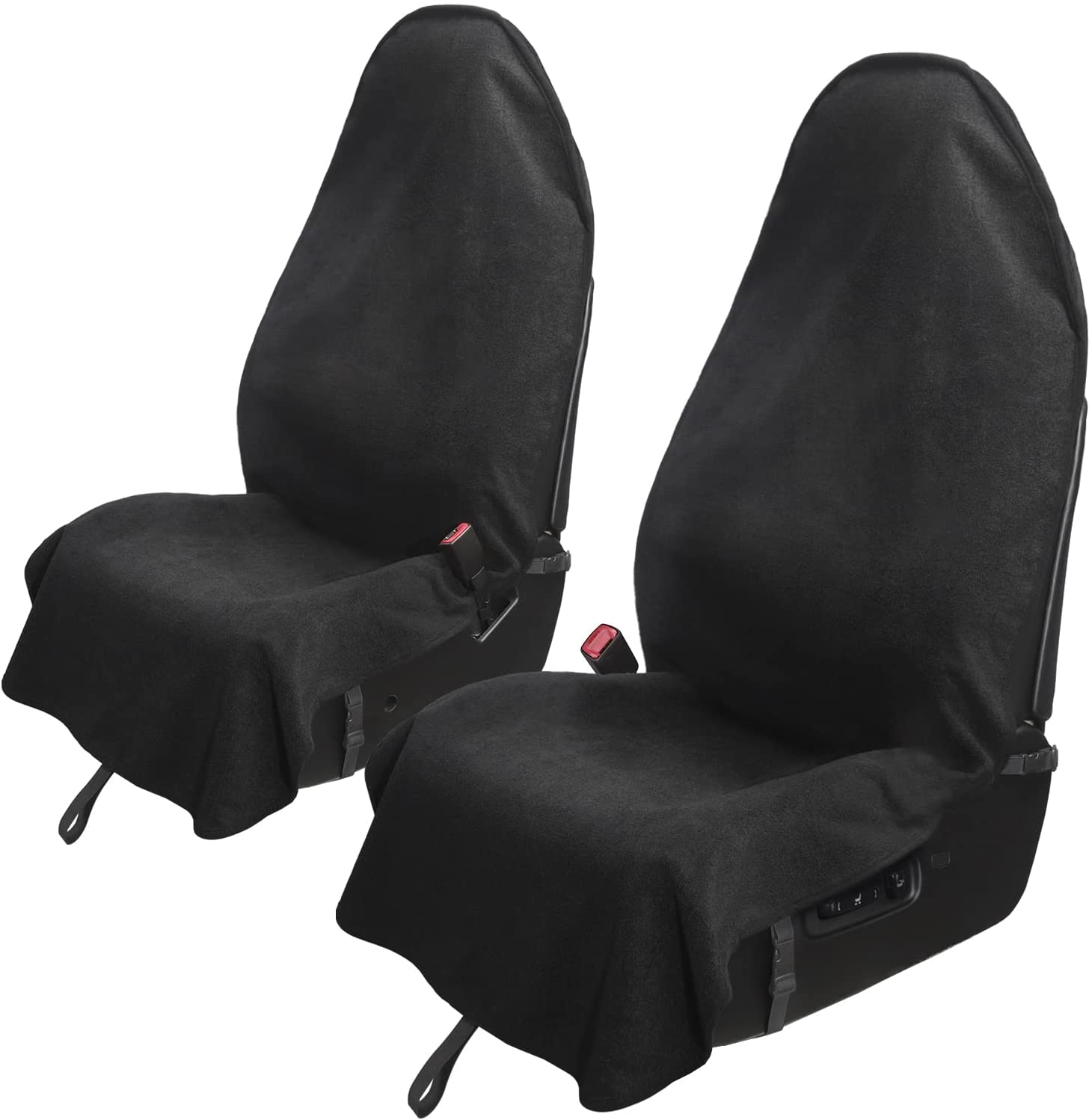 Leader Accessories New Anti-Slip Towel Car Front Seat Cover for Cars 2pcs，Black