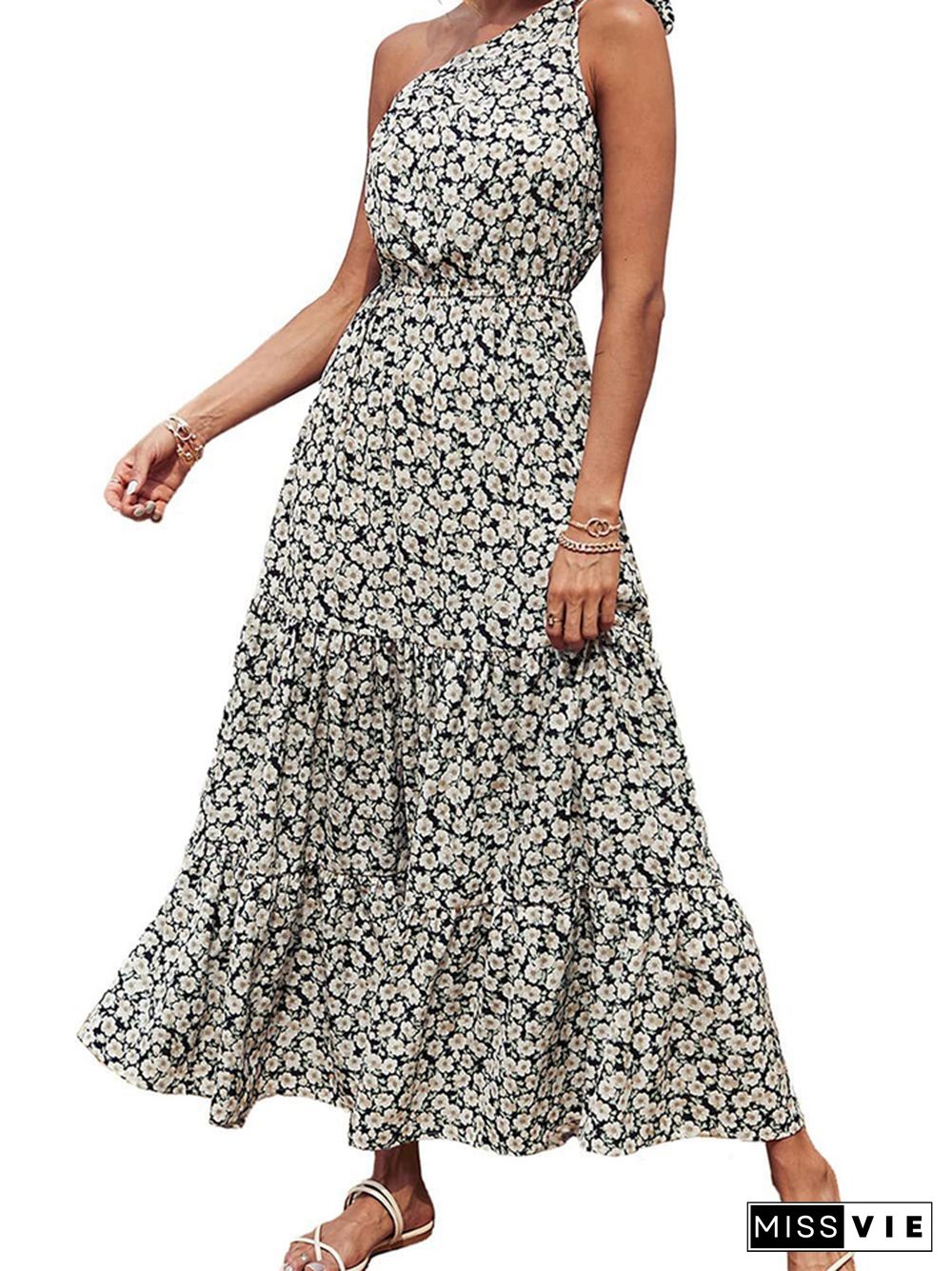 Women's Bohemian Floral Dress Beach Holiday Dress