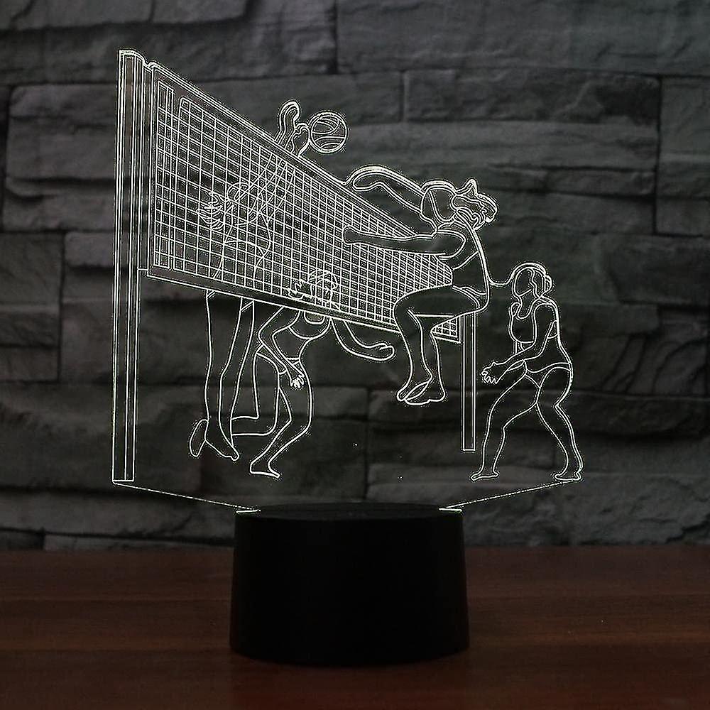 3d Play Volleyball Modelling Night Light 7 Color Change Led Table Desk Lamp Acrylic Flat Abs Base Us