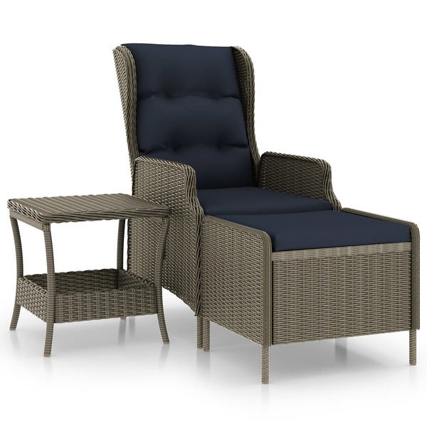 2 Piece Patio Lounge Set with Cushions Poly Rattan Brown - Overstock - 36226073