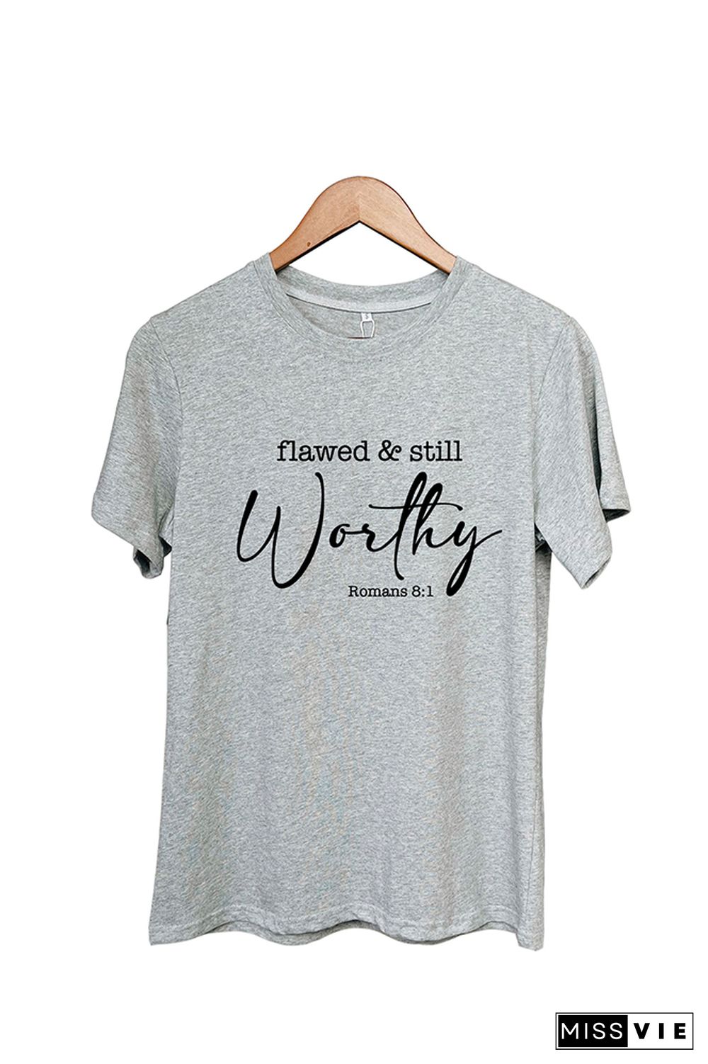 Flawed And Still Worthy Christian Romans Short Sleeve Graphic Tee Wholesale