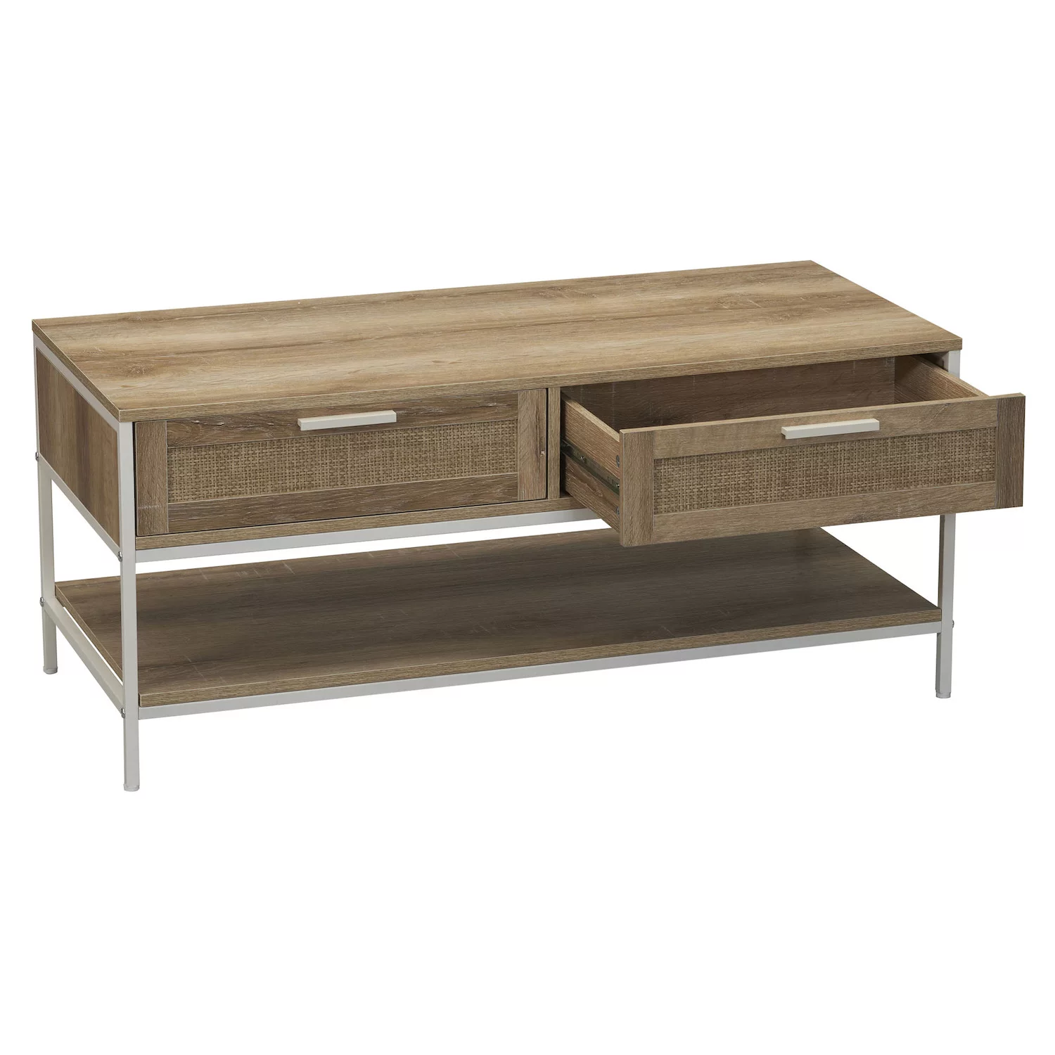 Household Essentials Modern 2-Drawer and Lower Shelf Coffee Table