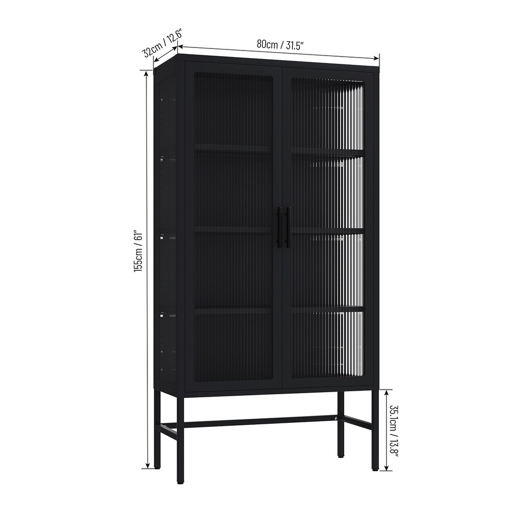 Double Glass Door Storage Cabinet