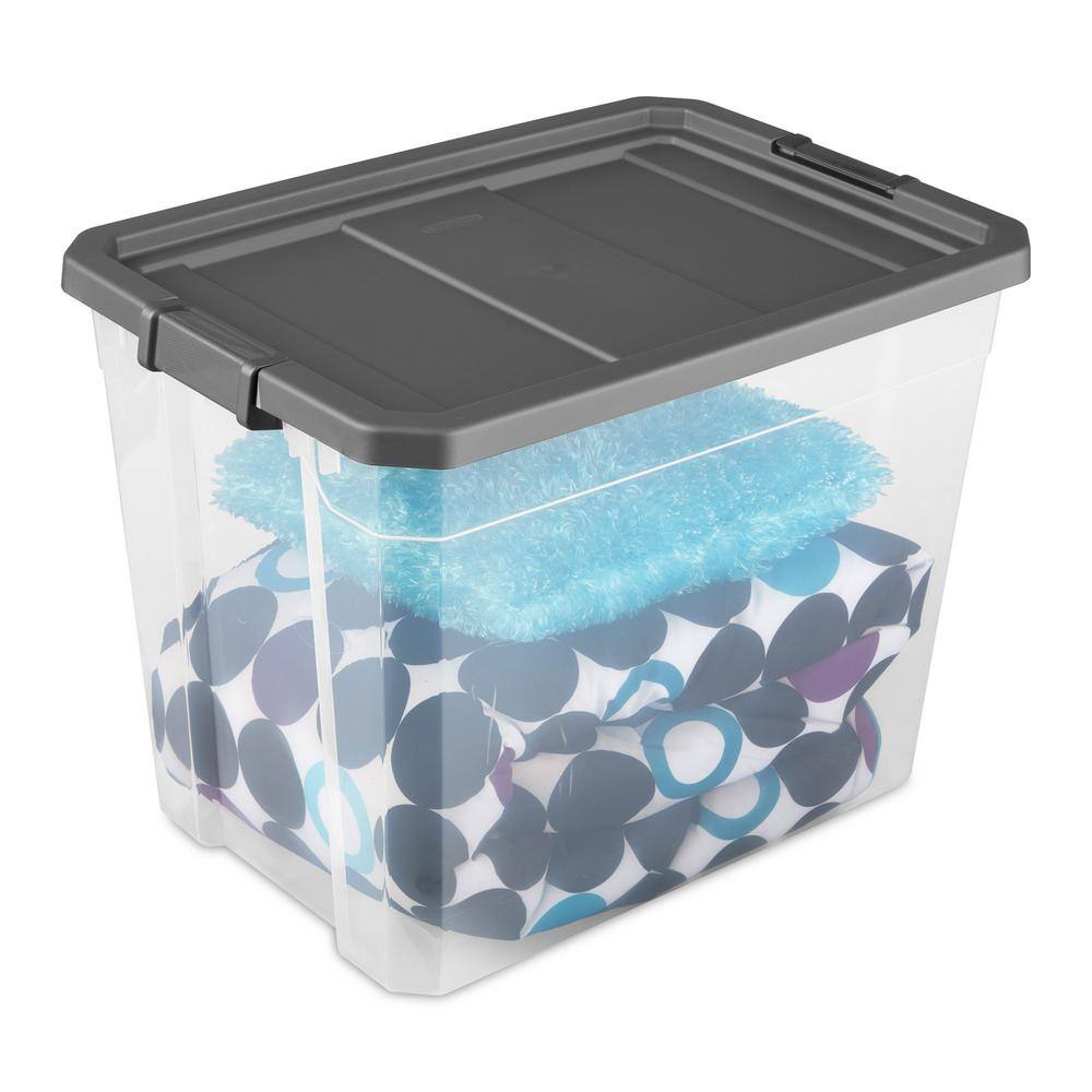 Sterilite 108 qt. Clear Stacker Storage Container Tote with Latching Lid (8-Pack) 8 x 14783V04