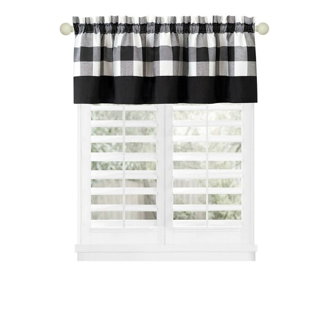 Kate Aurora Modern Country Farmhouse 3 Piece Buffalo Check Plaid Window Curtains amp Valance Set