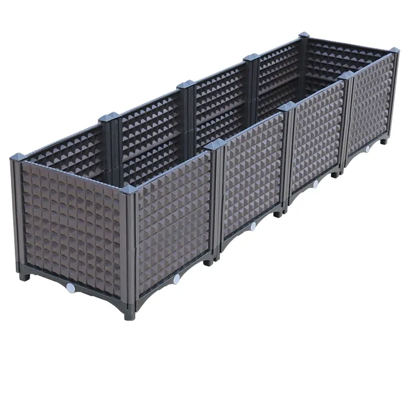 High Quality plastic grow box Brown Vegetable Grow Elevated Plastic Raised Garden Bed Garden Supplies