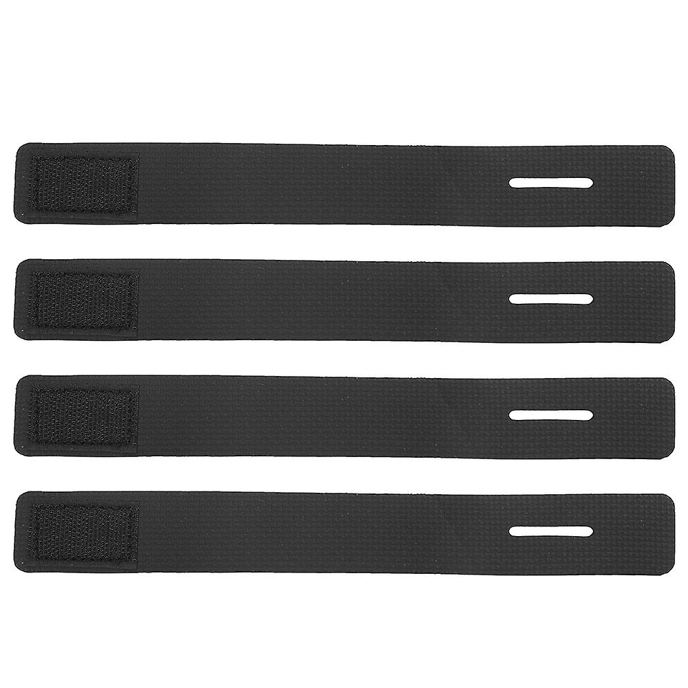 4pcs Outdoor Lure Fishing Rod Pole Non-slip Fixing Band With Hookandamp;loop Black