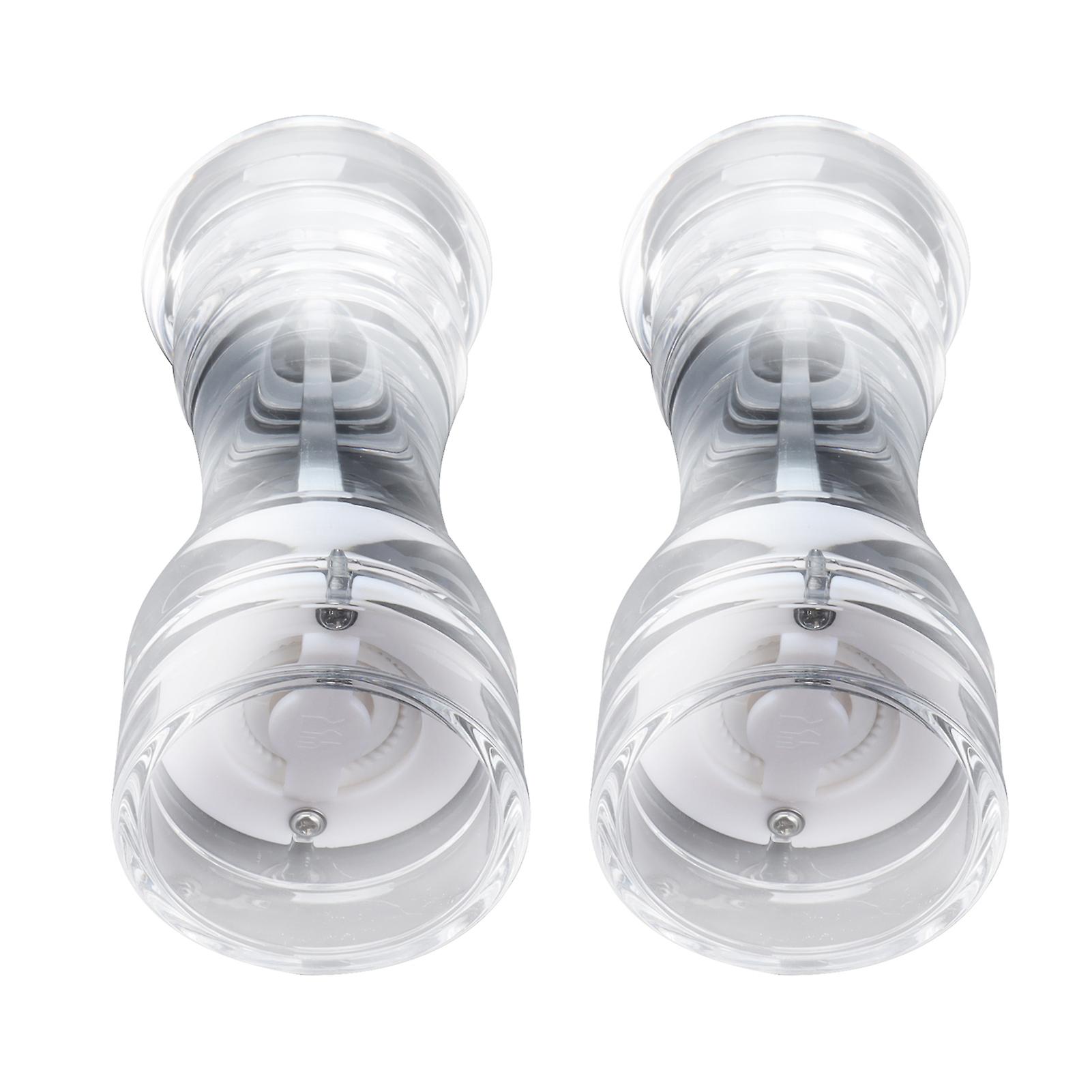 2pcs Acrylic Manual Grinder Transparent Pepper Salt Mill Spice Jar Grinder Kitchen Grinding Tool6in