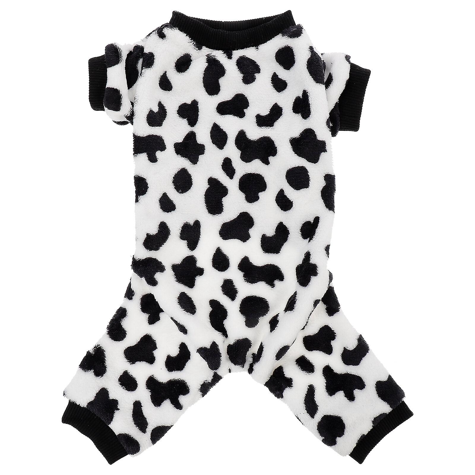 Cow Spot Pattern Polyester Dog Clothes Autumn Winter Clothes Pet Coat Dog Clothes Small Pet Dog Coat Size Xl