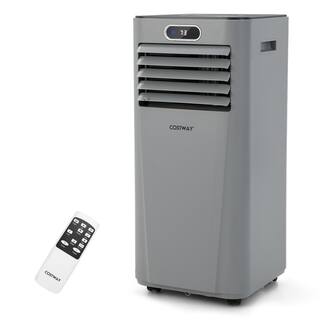 Costway 8000BTU Portable Air Conditioner with Remote Control 3-in-1 Air Cooler wDrying in Gray FP10119US-GR