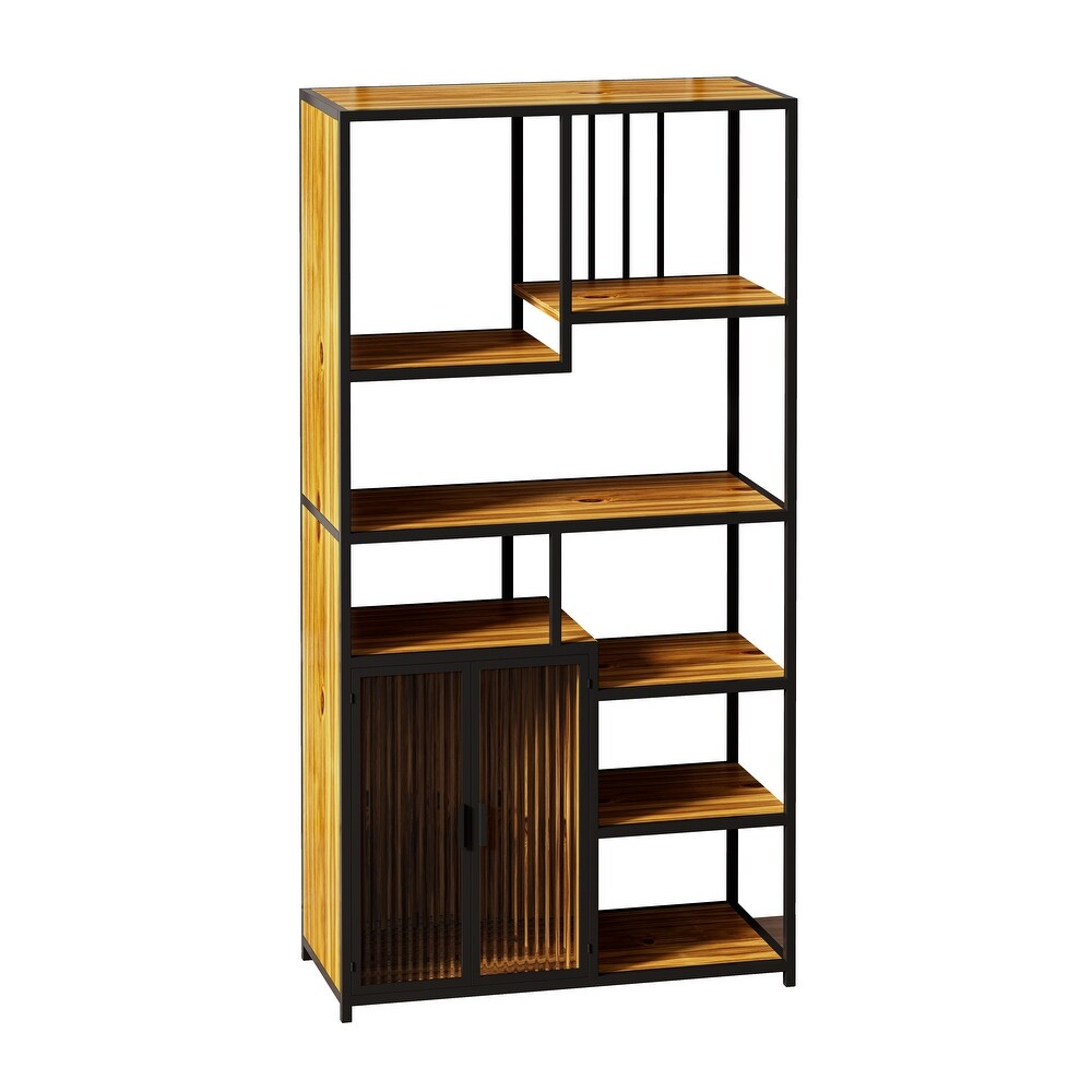 Bookshelf Storage with Enclosed Storage Cabinet