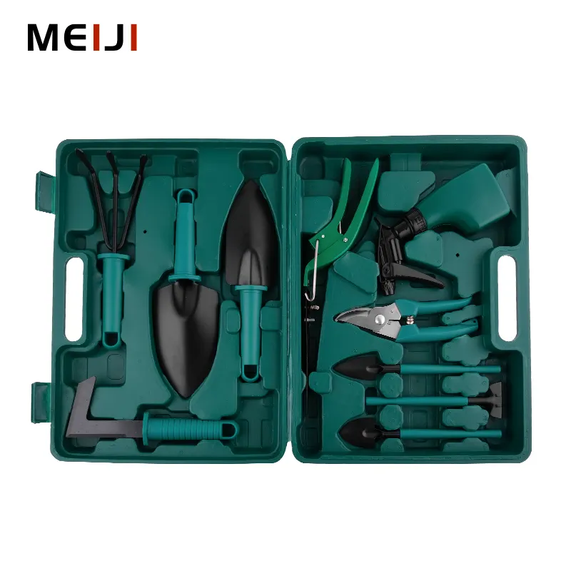 MEIJI New Arrivals Supplier 10 Pcs Buckle Design Potted Gardening Tool Set Stainless Steel Garden Hand Tools