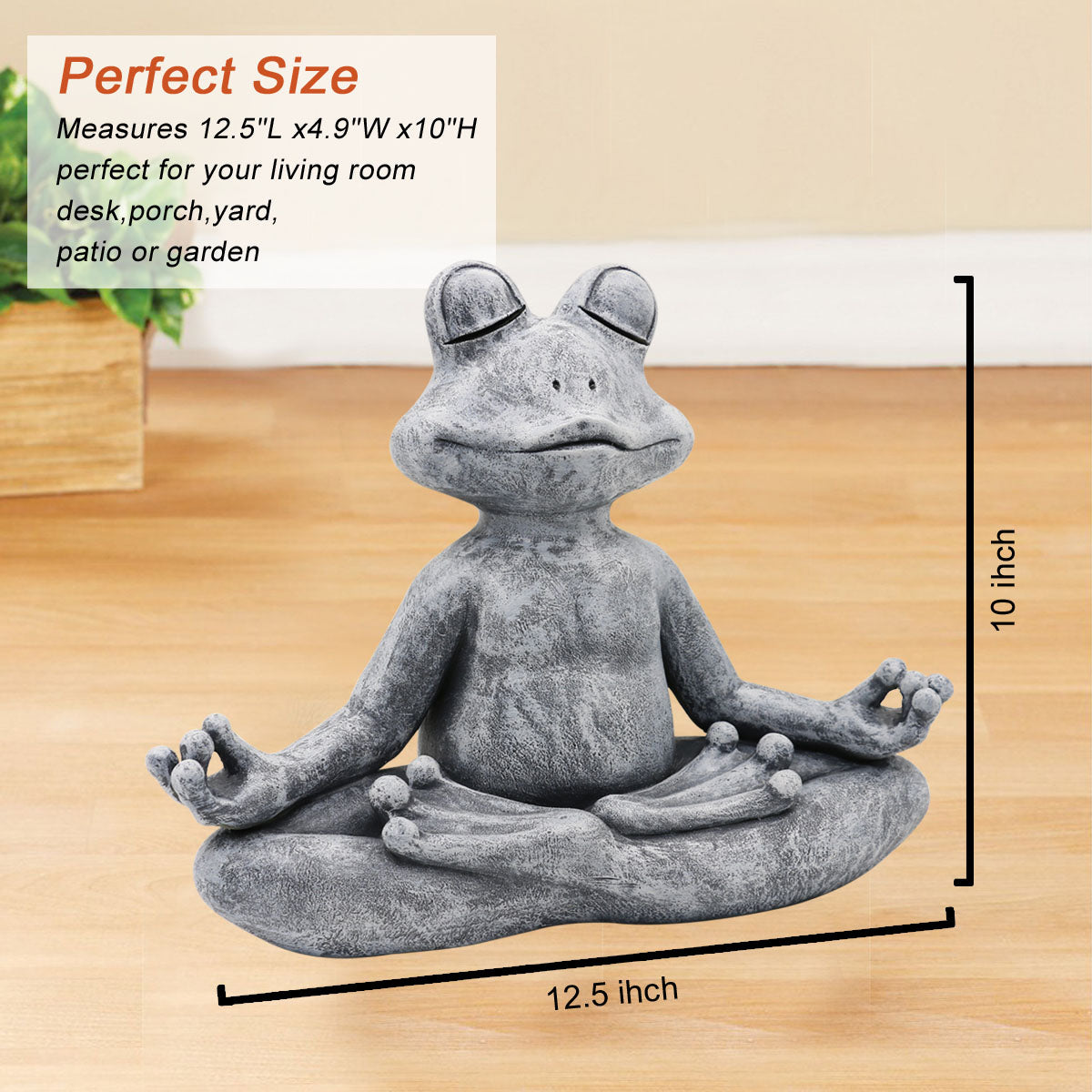 Goodeco Meditating Original Zen Yoga Frog Figurine Statue,Unique Gift Idea,Garden Sculpture Indoor/Outdoor,Patio,Yard or Lawn,12.5