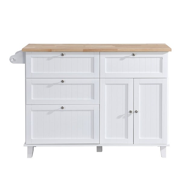 3-Piece Kitchen Island Set with Drop Leaf and 2 Seatings， Dining Table Set with Storage Cabinet， Drawers and Towel Rack