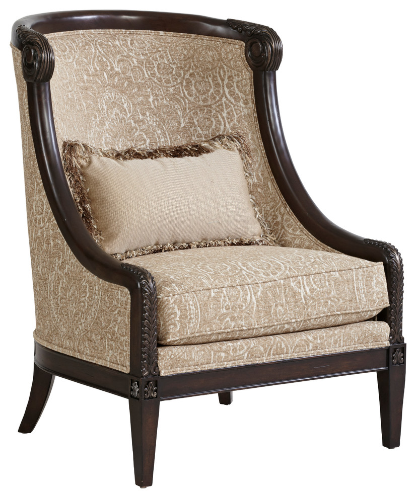 A.R.T. Home Furnishings Giovanna Azure Carved Wood Accent Chair   Traditional   Armchairs And Accent Chairs   by A.R.T. Home Furnishings  Houzz