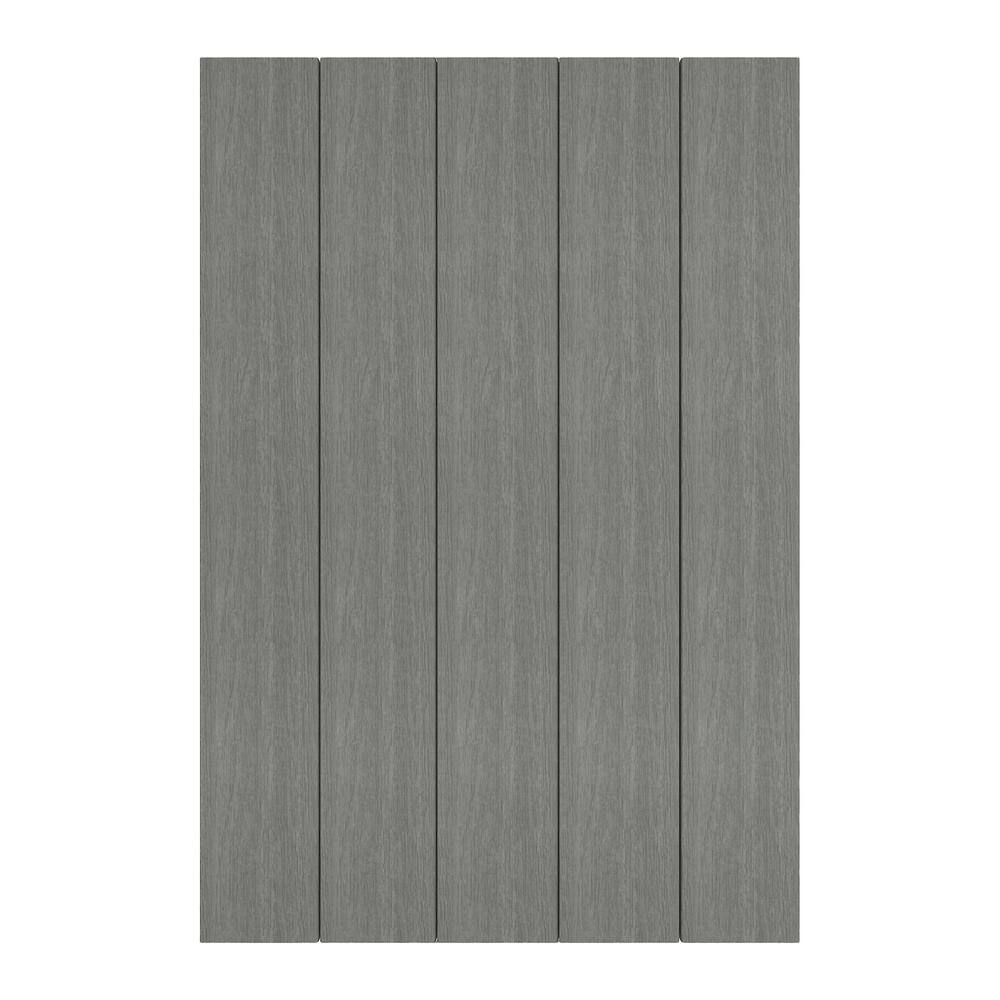NewTechWood 12 in. x 3-12 in. x 5-34 ft. Westminster Gray Flat Top Composite Fence Picket (15-Pack) US89-6-LG-15