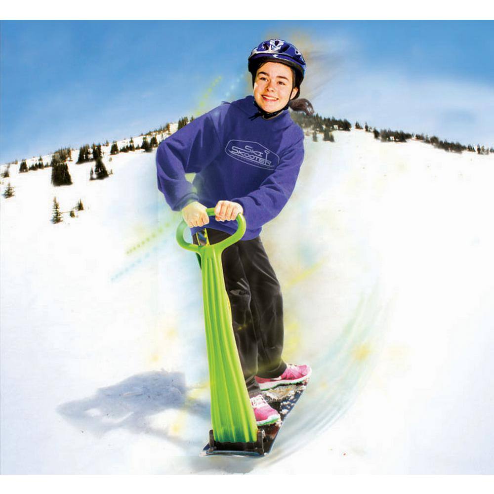 Ejoy Fold-Up Snow Ski Scooter with Grip Handle Snow Sled for Winter Use in Red Color SnowScooter_Red_1pc