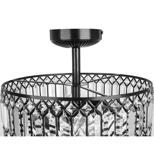 Glass And Metal Tiered Jeweled Semi Flush Mount Ceiling Light River Of Goods