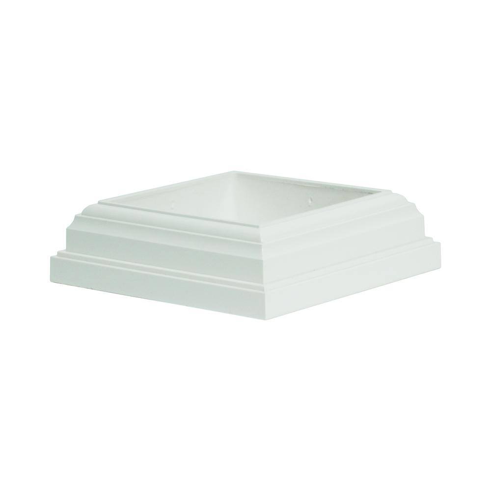 Fiberon ArmorGuard 4 in. x 4 in. White Post Sleeve Base Molding POST SLV MLDG 4 WH F