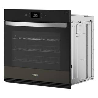 Whirlpool 30 in. Single Electric Wall Oven with True Convection Self-Cleaning in Black Stainless Steel with PrintShield Finish WOES7030PV