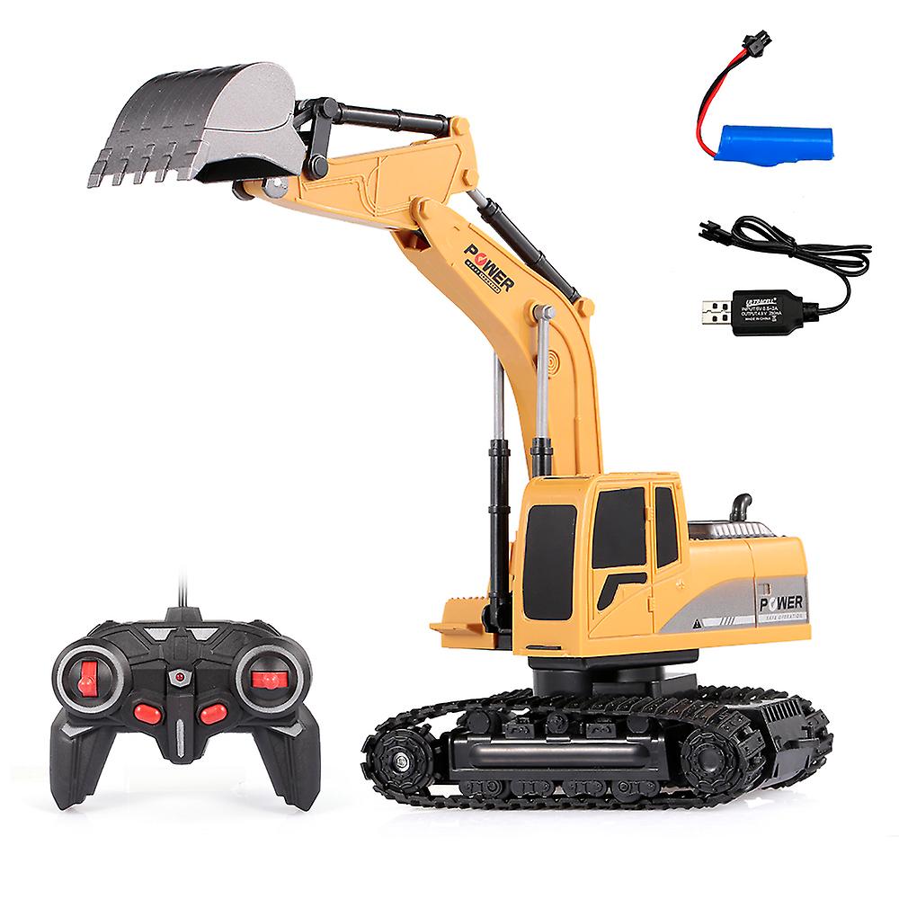 1/24 Rc Excavator Rc Car Construction Tractor Metal Shovel Kids Toy With Lights and Sounds