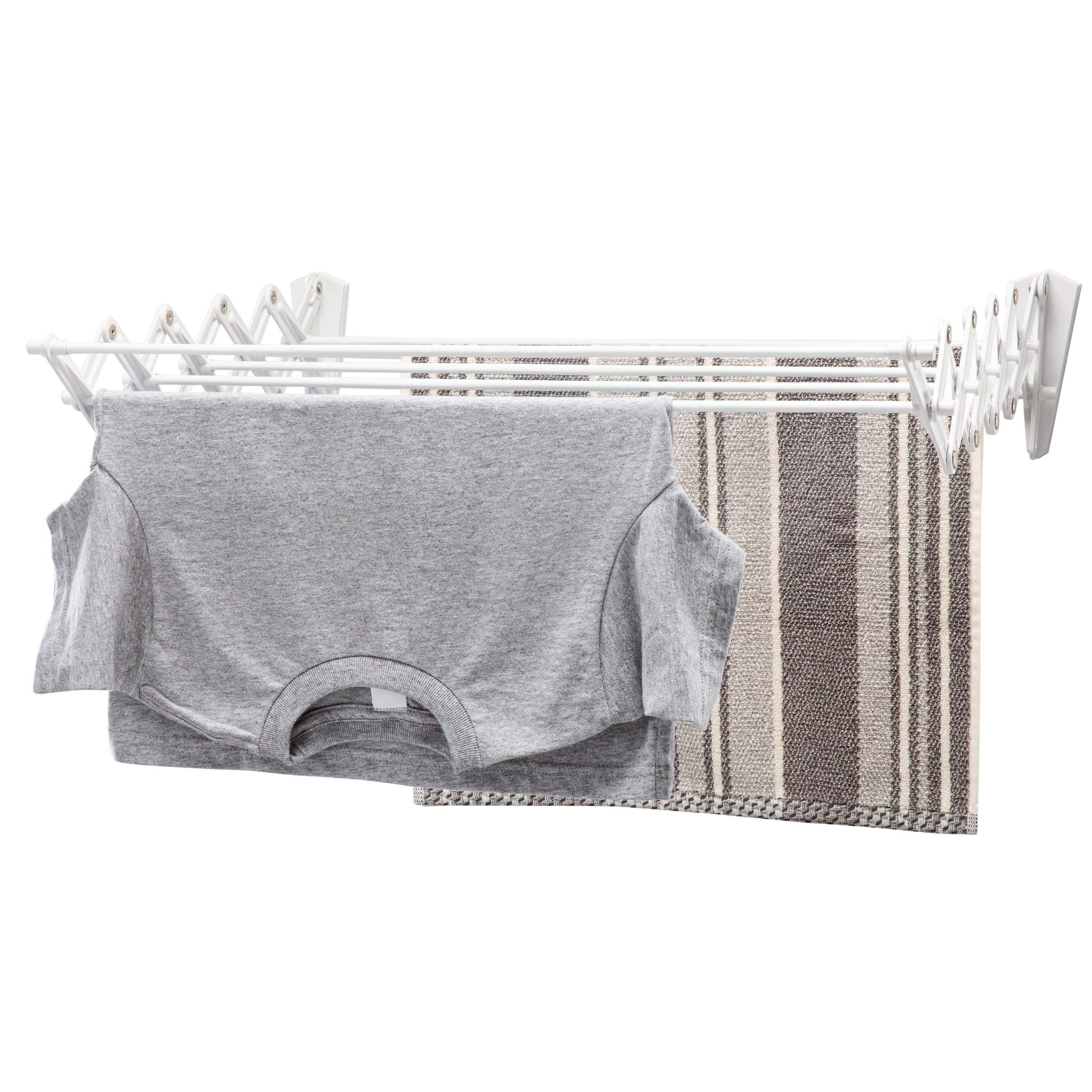 Woolite Collapsible Metal & Plastic Clothes Drying Rack, White