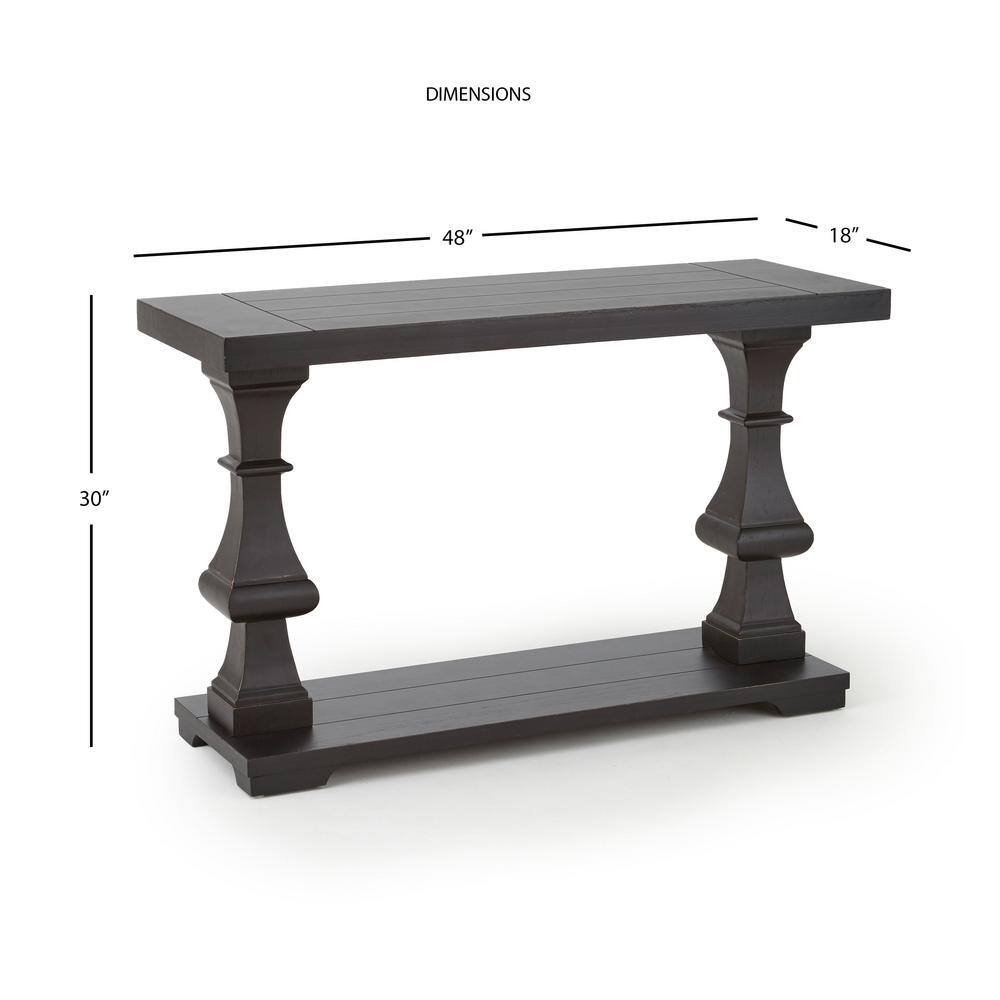 Dory 48 in. Ebony Standard Rectangle Wood Console Table with Storage DY200S