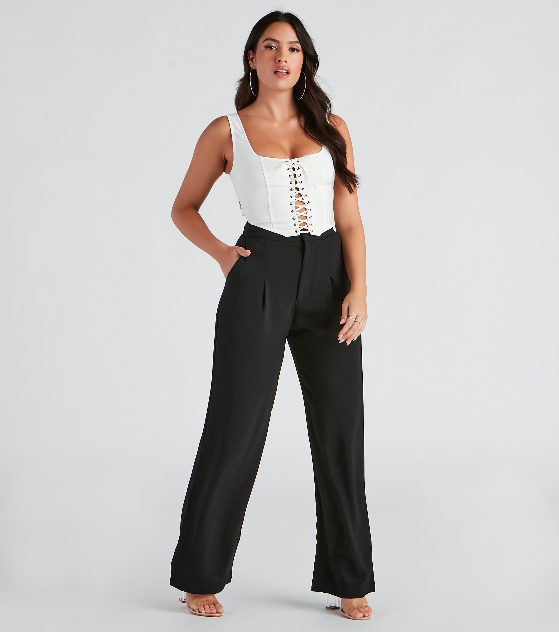 The Right Path Wide-Leg Trouser Pants