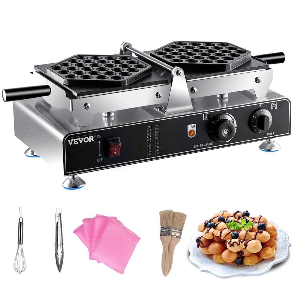 VEVOR Commercial Bubble Waffle Maker Electric Egg Waffle Cone Hong Kong Egg Puff Maker 1500W Egg Waffle Maker 122572