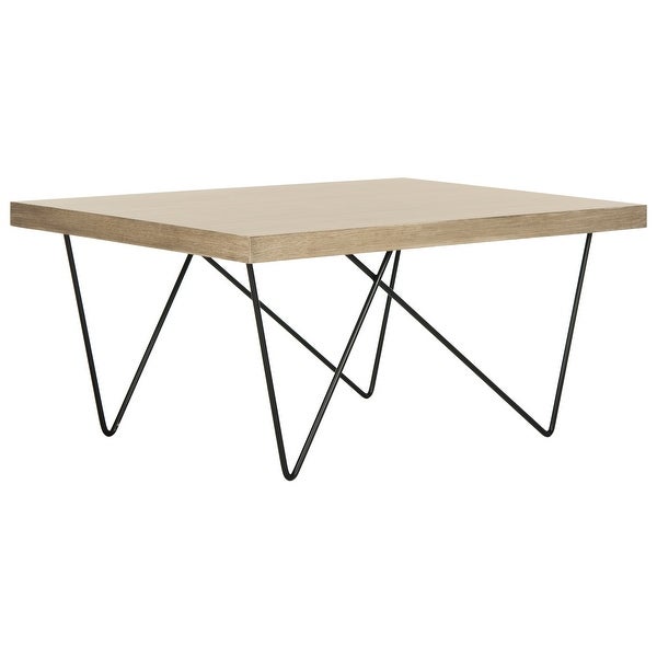 SAFAVIEH Mid-Century Modern Amos Light Grey / Black Coffee Table - 35.4