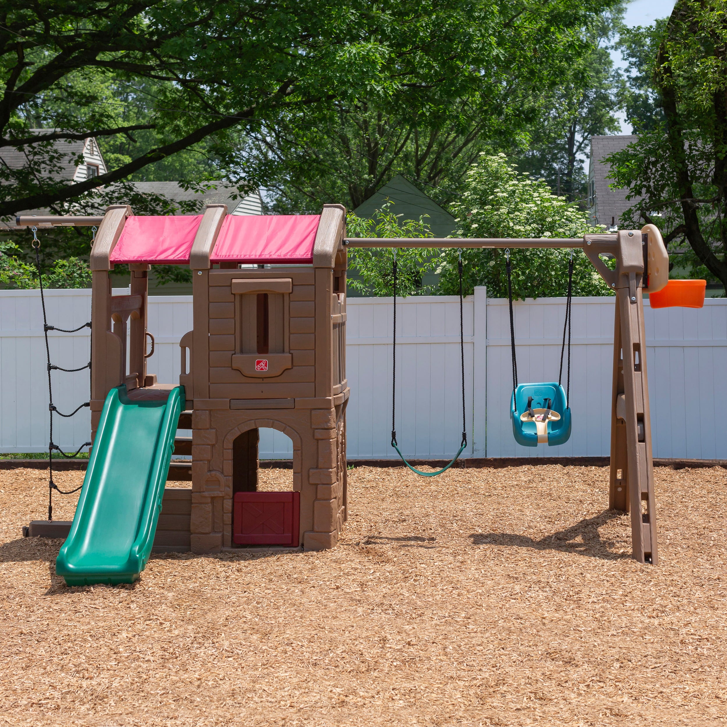 Step2 Teal Toddler Baby Swing Set Accessory with T-Bar and Weather-Resistant Ropes