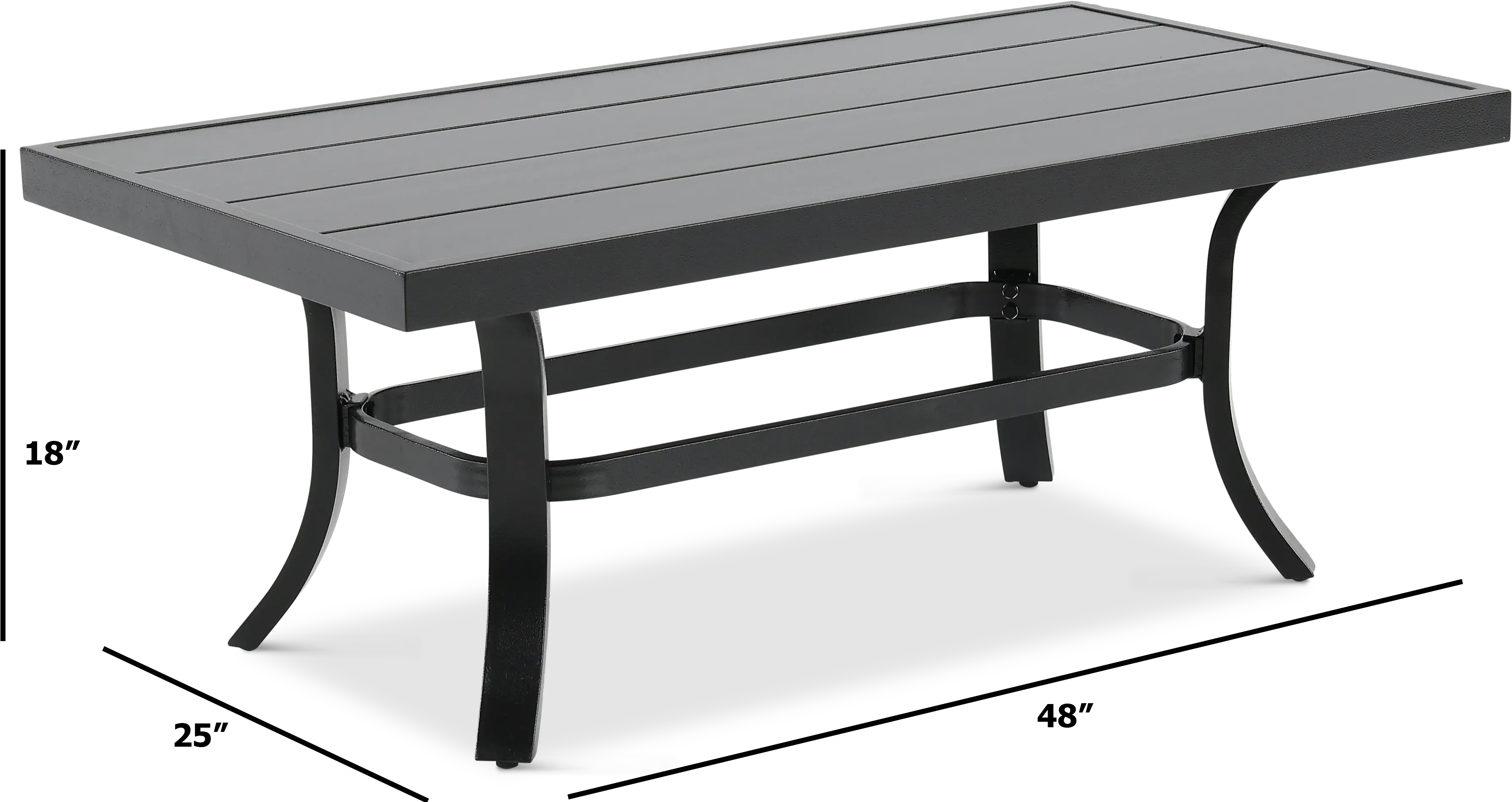 Avila Slat Top Aluminum Patio Coffee Table