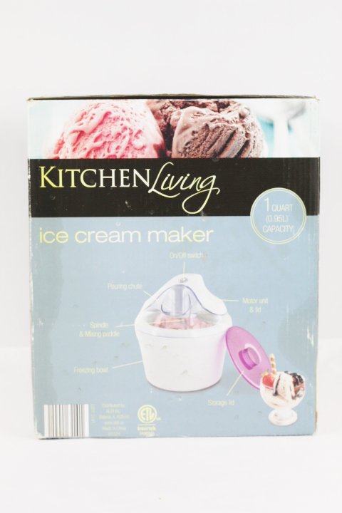 Kitchen Living White Electric Sorbet Frozen Yogurt and Ice Cream Maker 1 Quart