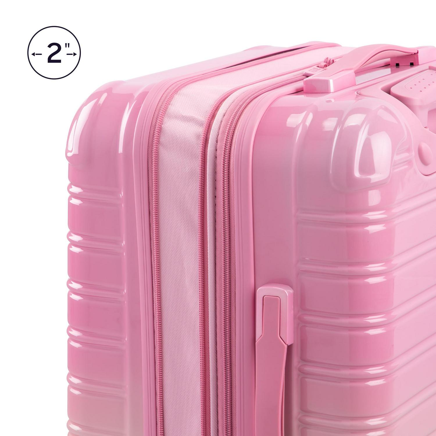 iFLY Hardside Fibertech Carryon Luggage 20  Strawberry Lemonade  Crowdfused