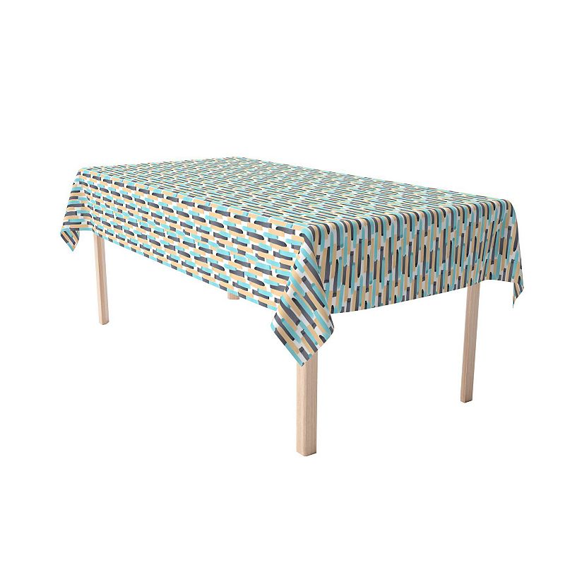 Rectangular Tablecloth， 100% Cotton， 52x104， Geometric Brush Stroke Stripe