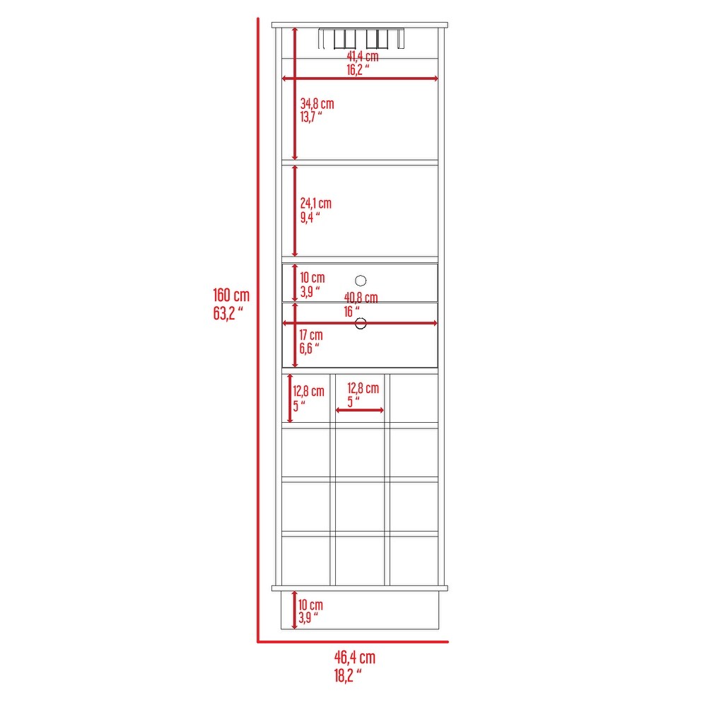 Pierpont 12 Bottle 2 Drawer 1 Shelf Bar Cabinet Black Wengue