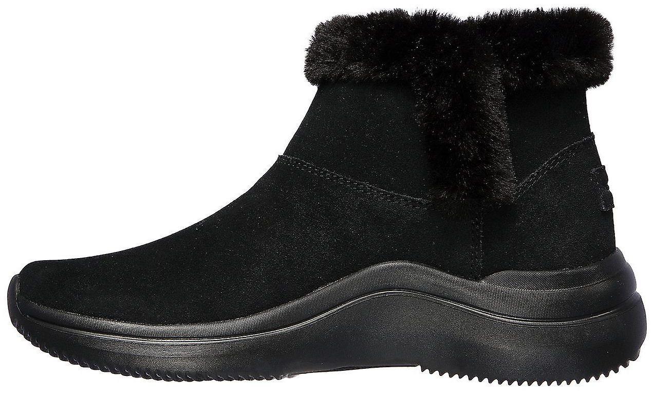 Skechers On The Go Midtown So Plush Black Womens Suede Ankle Boots